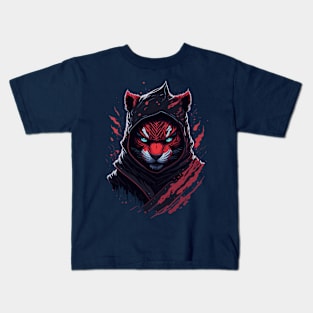 Tiger Ninja Vector Art Kids T-Shirt